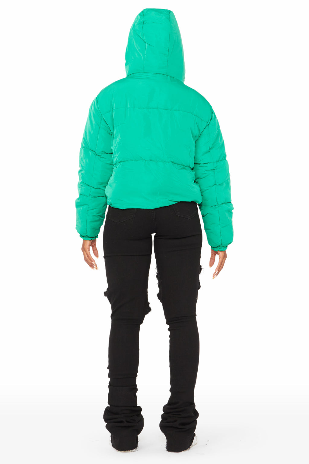 Keira Green Drippy Puffer Jacket