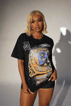 Kenyona Black Rhinestone Short Sleeve Tee