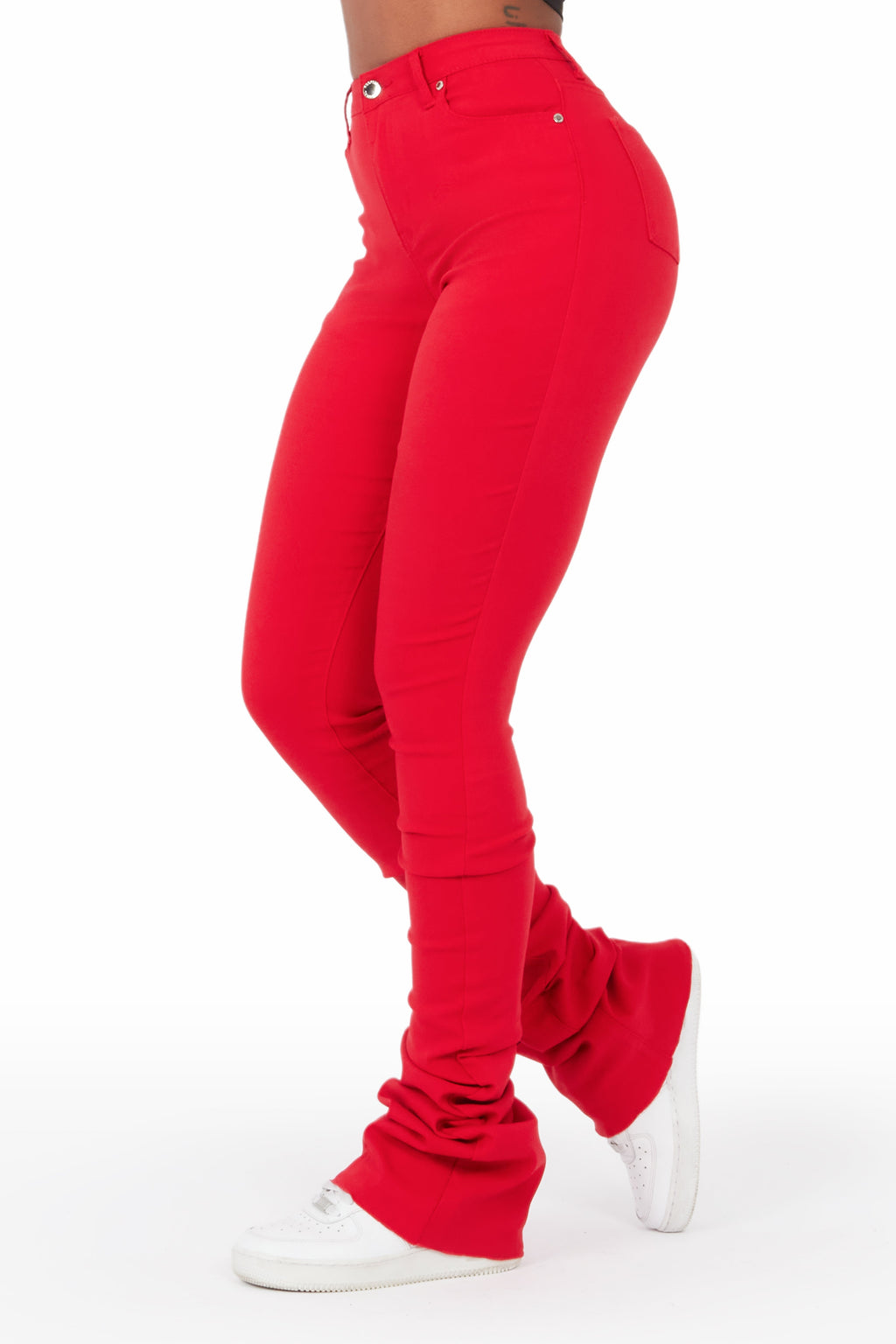 Khadeeja Red Super Stacked Jean