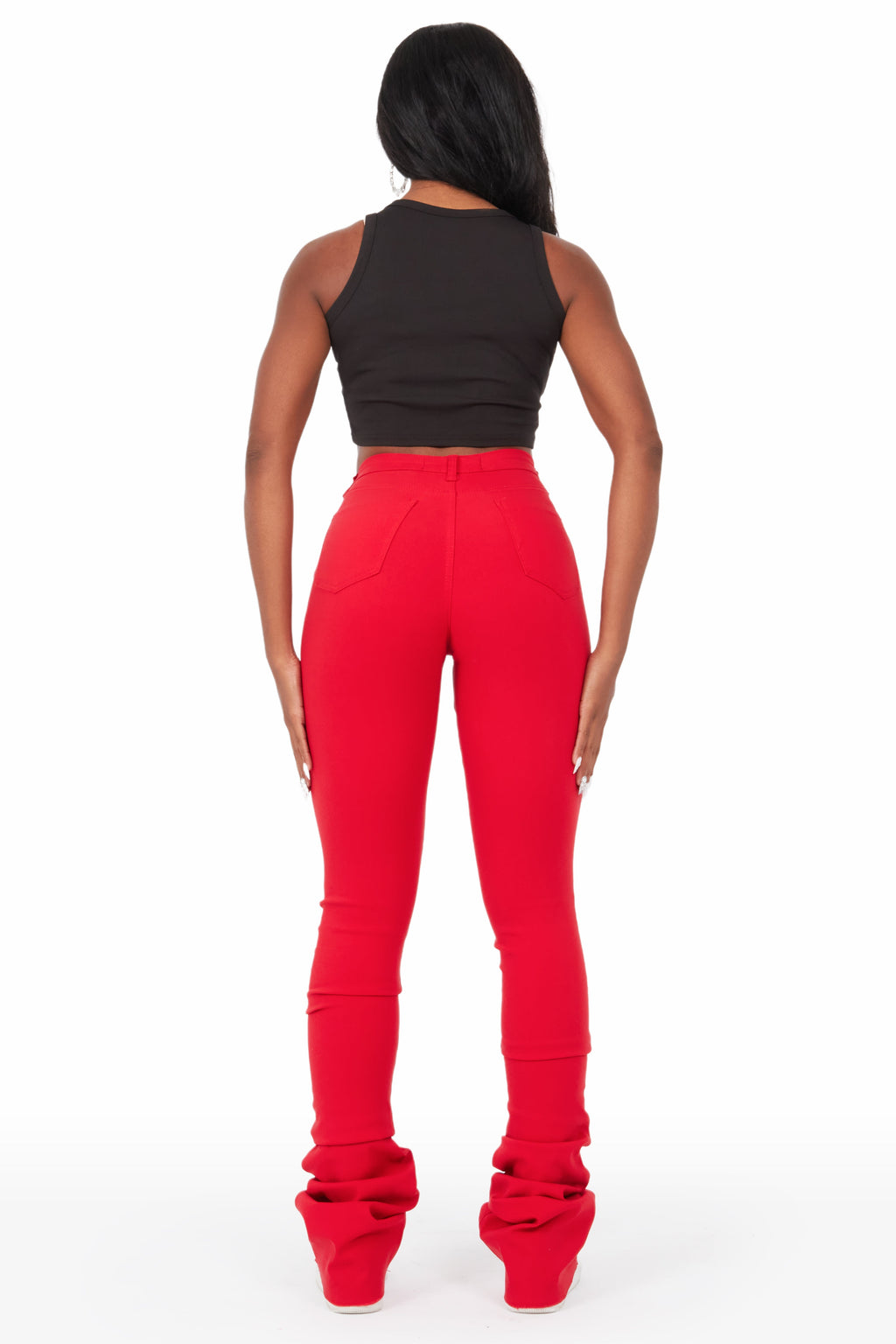 Khadeeja Red Super Stacked Jean