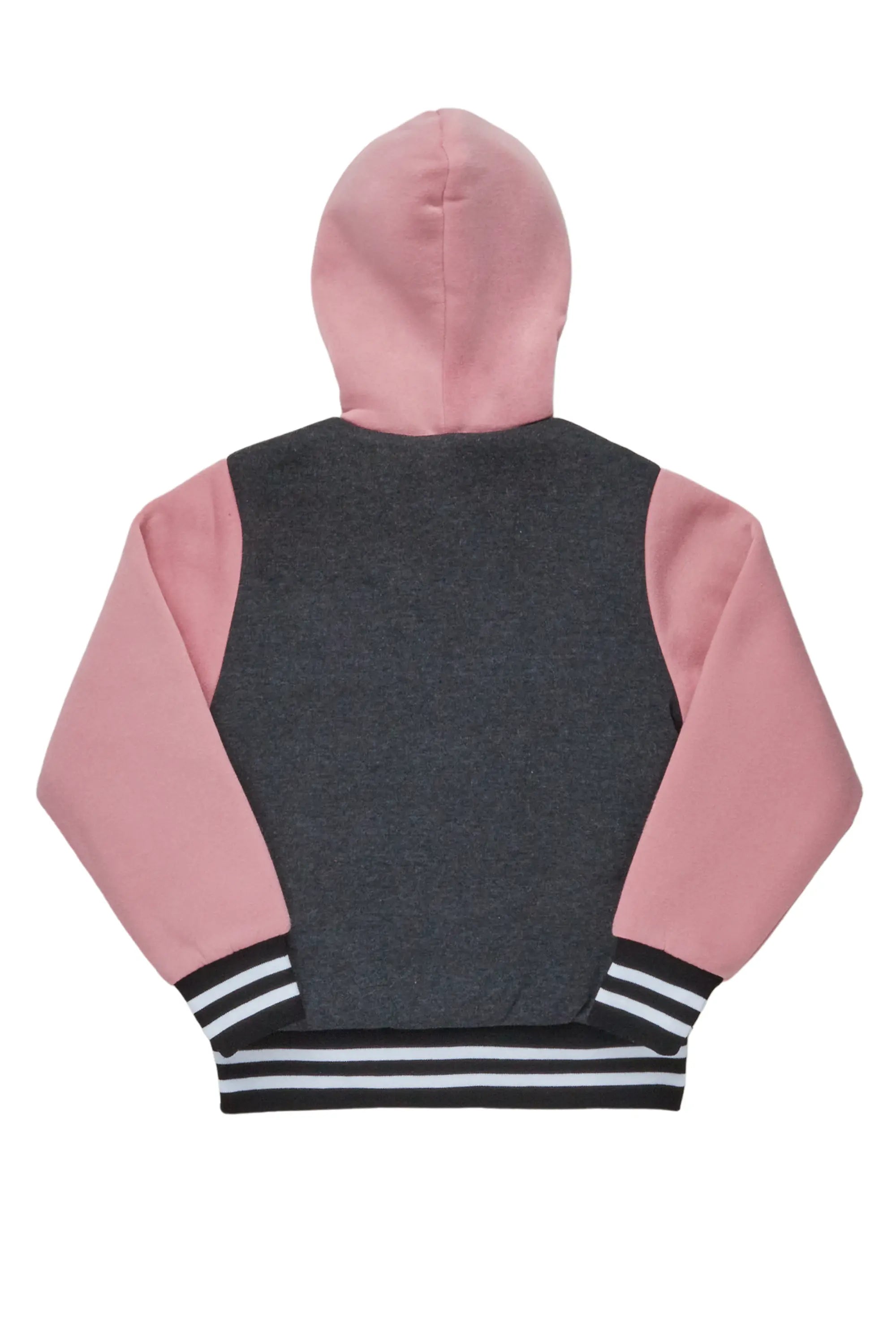 Kids Lalit Black/Pink Varsity Jacket