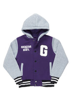 Kids Lalit Purple Varsity Jacket