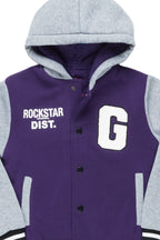 Kids Lalit Purple Varsity Jacket