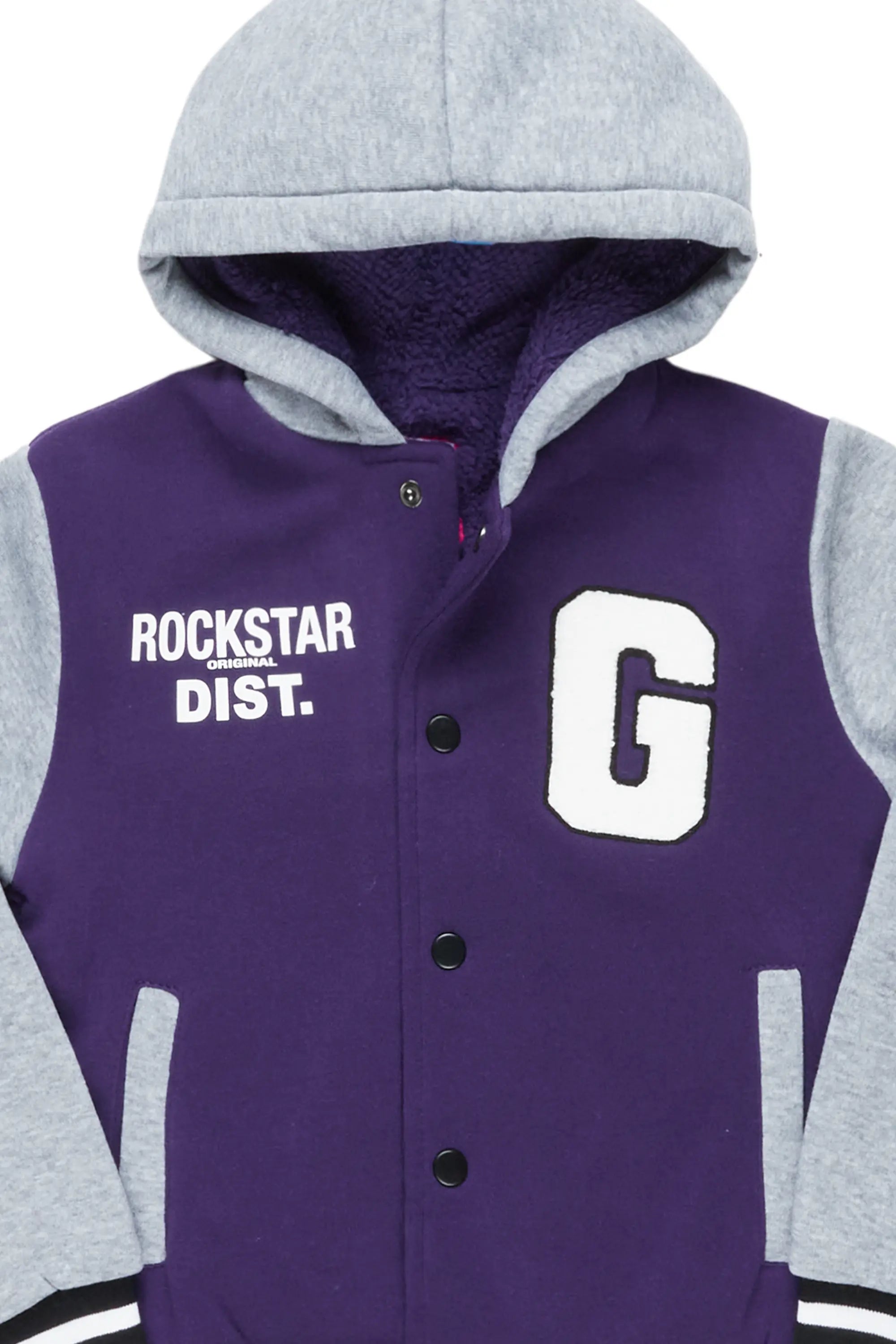 Kids Lalit Purple Varsity Jacket