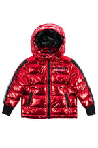 Kids Metallic Red Alasia Puffer Jacket