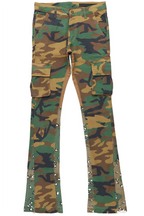 Kirrem Faded Camo Stacked Flare Jean