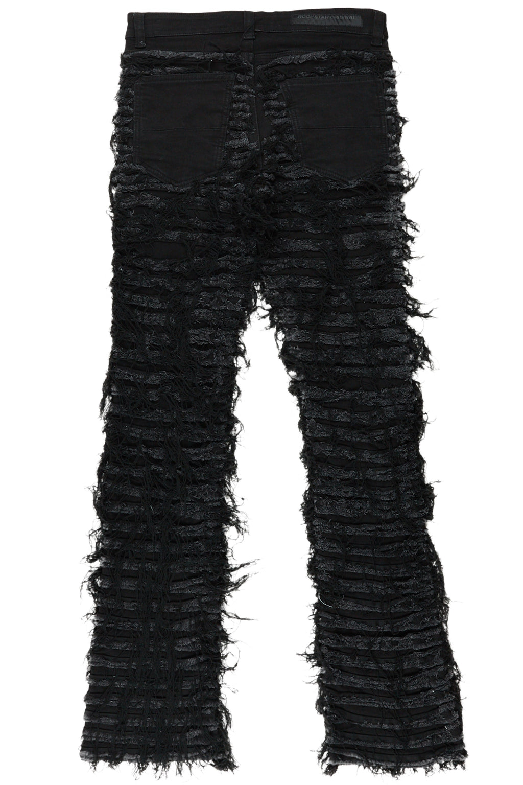 Kunno Black Stacked Flare Jean
