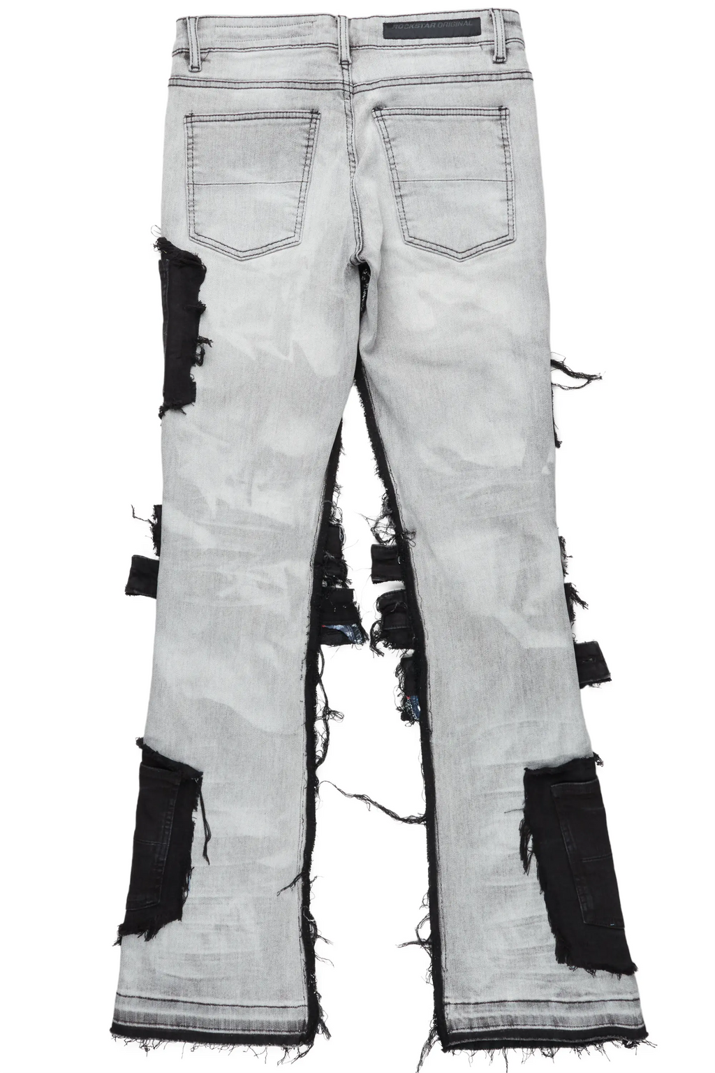 Kurt Grey/Black Patchwork Stacked Flare Jean