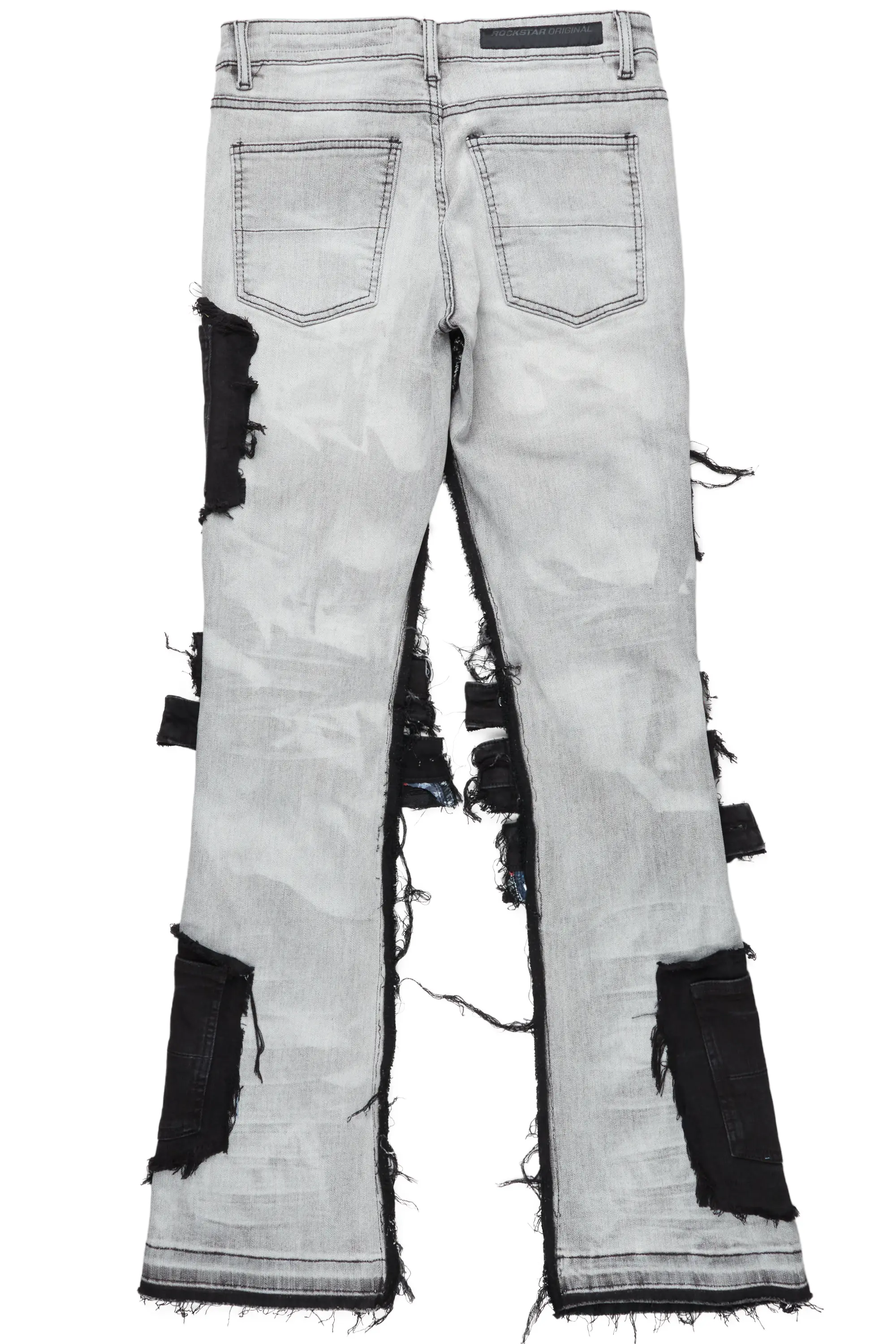 Kurt Grey/Black Patchwork Stacked Flare Jean