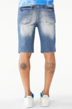 Lando Printed Short- Dark Wash