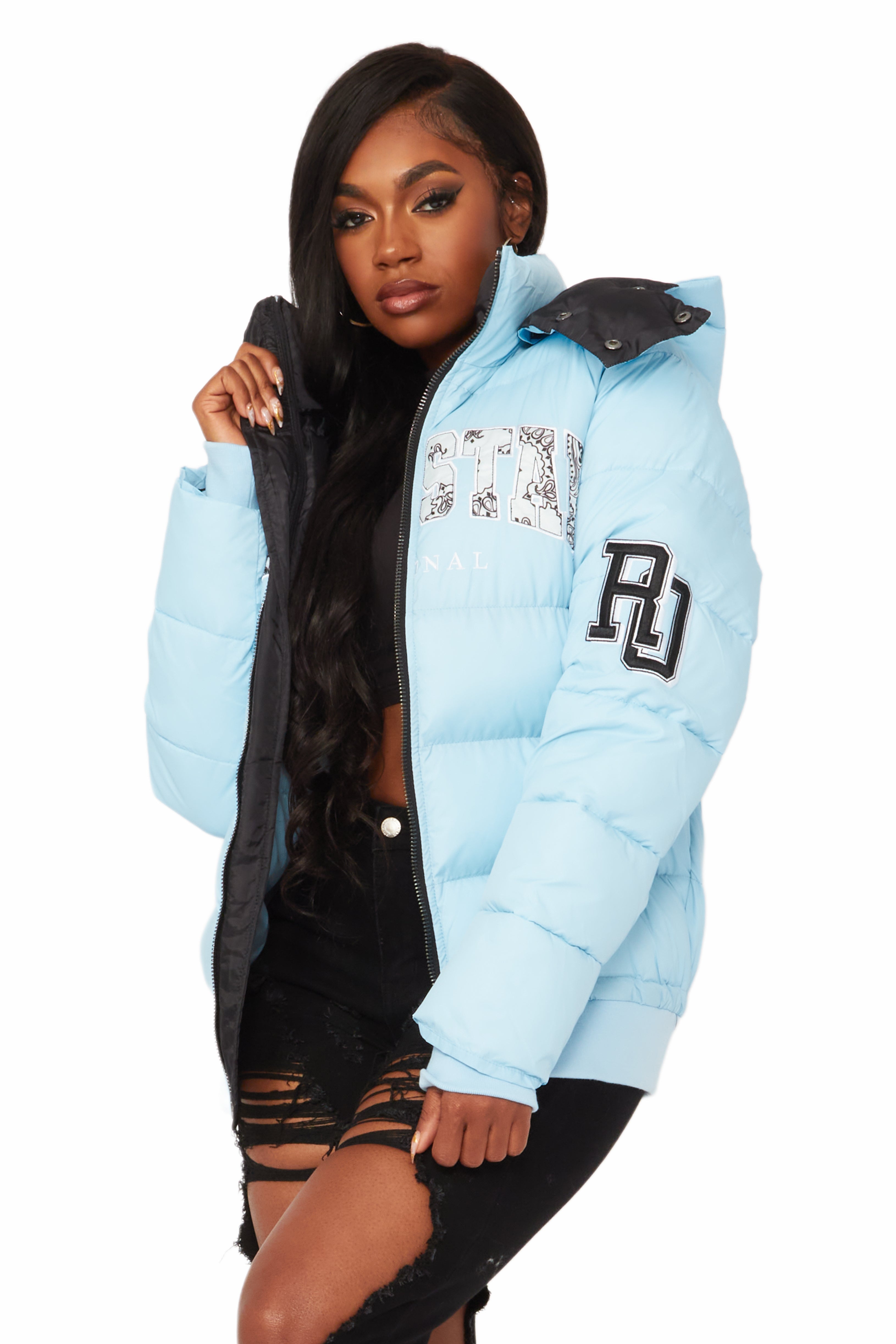 Latoya Baby Blue Oversized Puffer Jacket