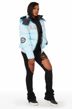 Latoya Baby Blue Oversized Puffer Jacket