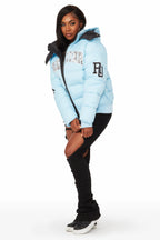 Latoya Baby Blue Oversized Puffer Jacket