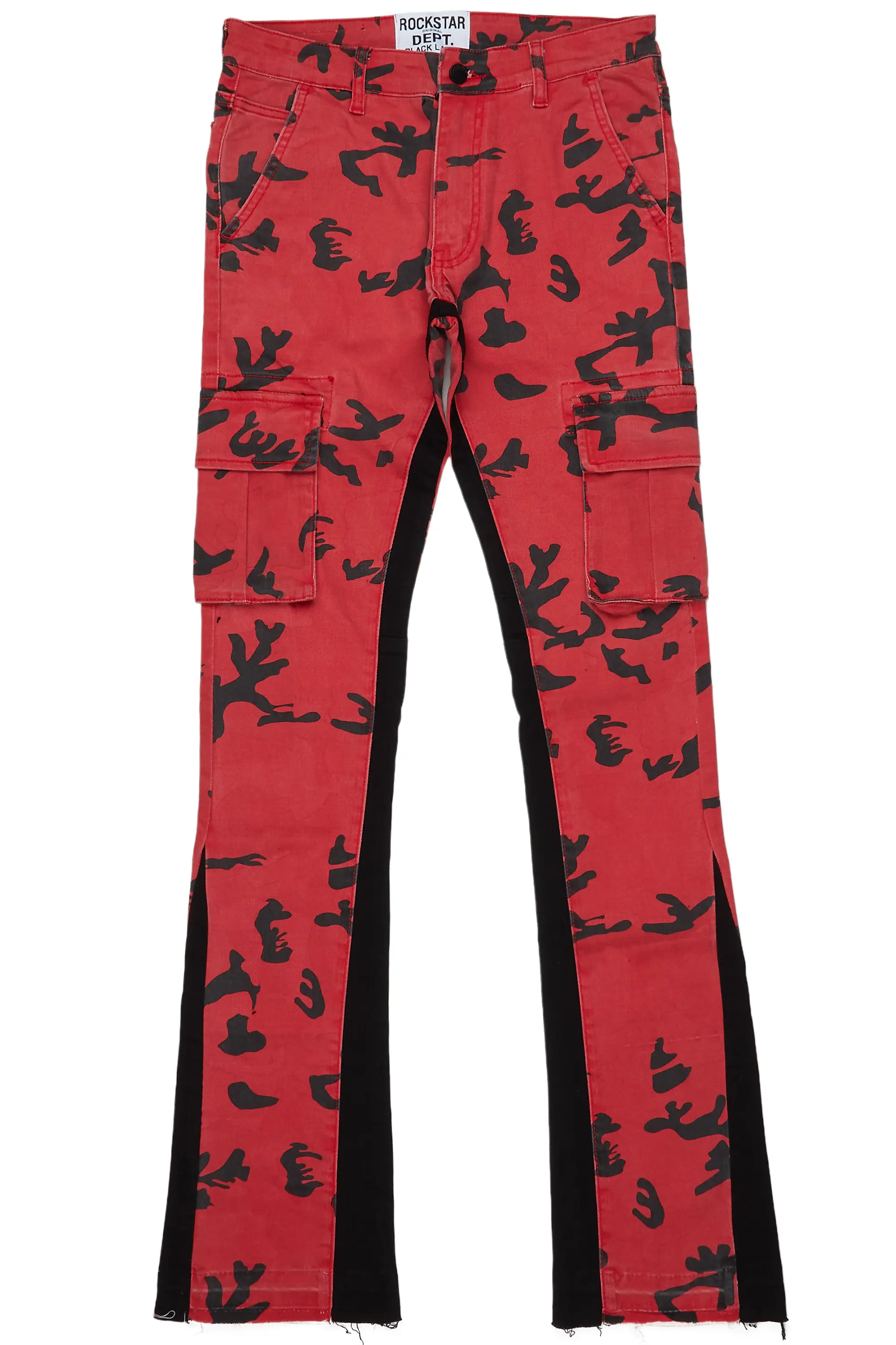 Lester Red Stacked Flare Jean