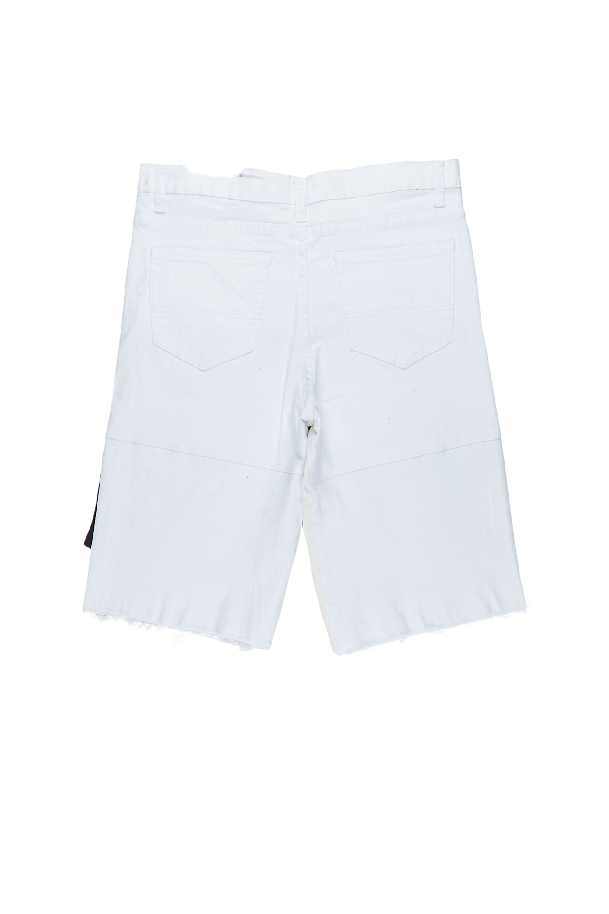 Luk White Patchwork Denim Short