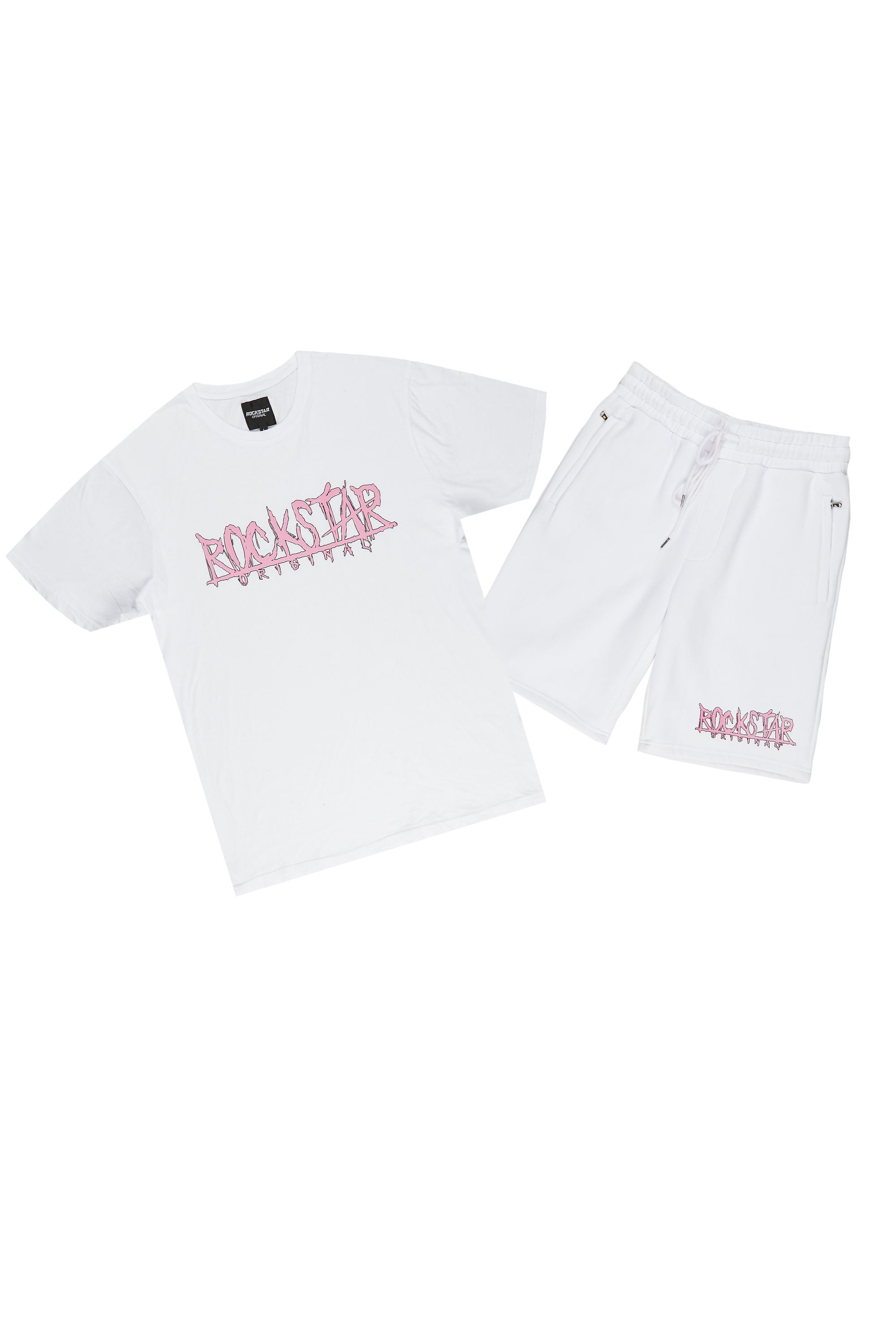 Lux White Graphic T-Shirt Short Set
