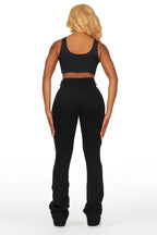 Takasia Black Distressed Super Stacked Jean