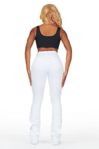 Takasia White Distressed Super Stacked Jean