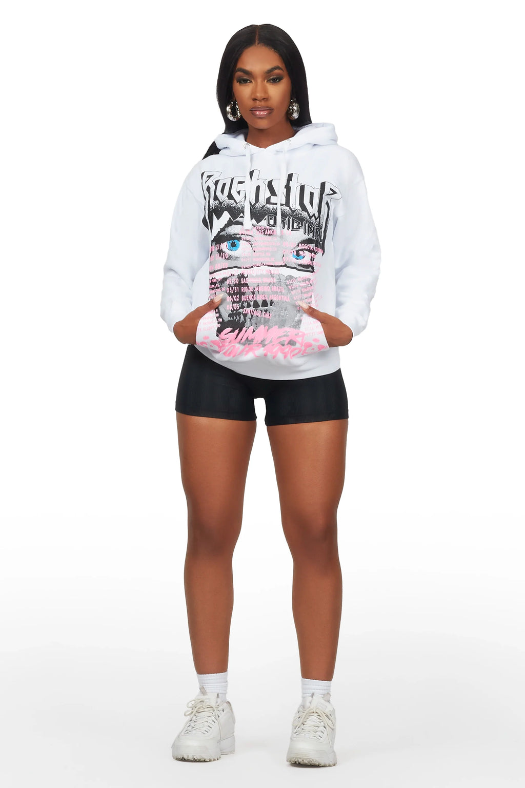 Latyra White Oversized Hoodie