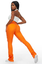 Naresh Orange Painted Super Stacked Jean