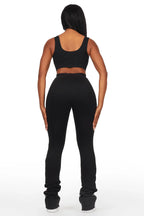 Karenthia Black Stacked Track Pant