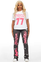 Tayonna White/Dark Grey T-Shirt Trackset