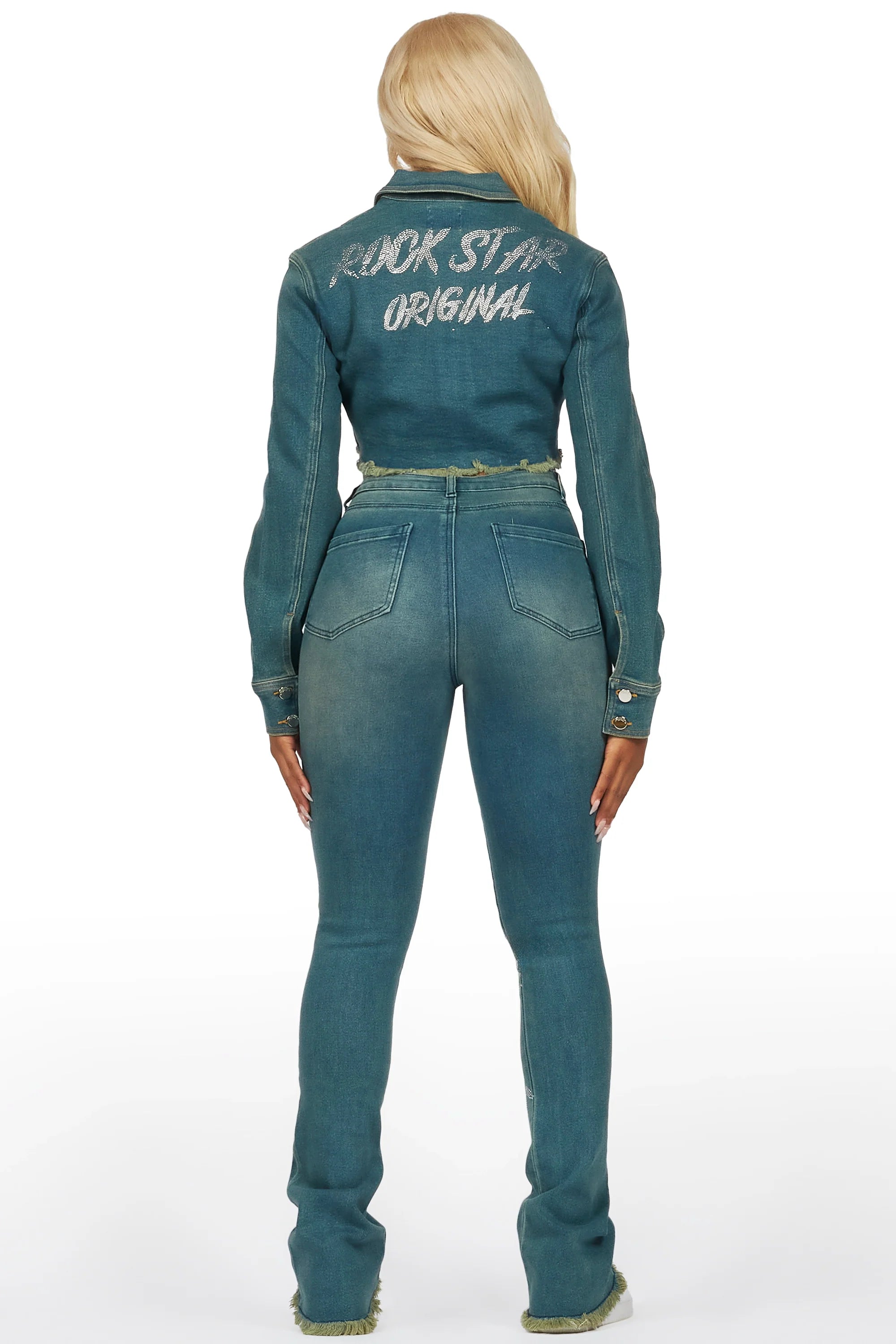 Chrystina Tinted Dark Wash Denim Set