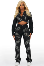 Chrystina Black Denim Set