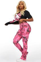 Maliyah Black/Pink T-Shirt & Jean Set