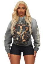 Ligia Heather Grey Oversized Hoodie