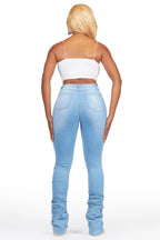 Savaughn Light Wash Painted Super Stacked Jean