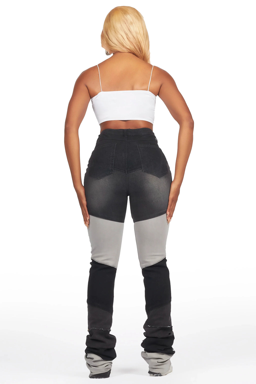 Anita Black Painted Super Stacked Jean