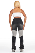 Anita Black Painted Super Stacked Jean