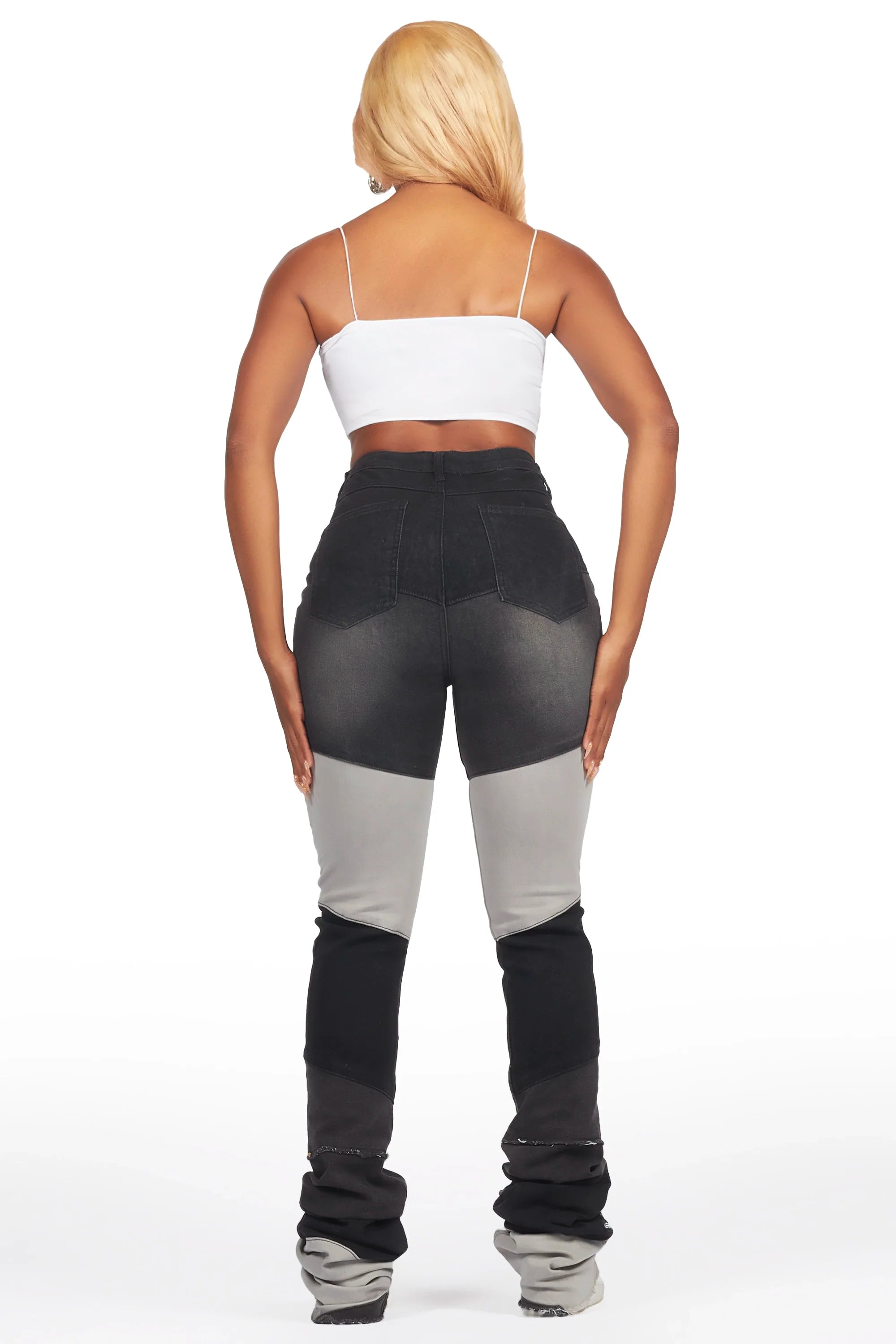 Anita Black Painted Super Stacked Jean