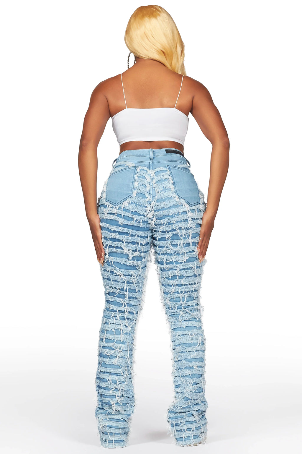 Melany Light Wash Stacked Flared Jean