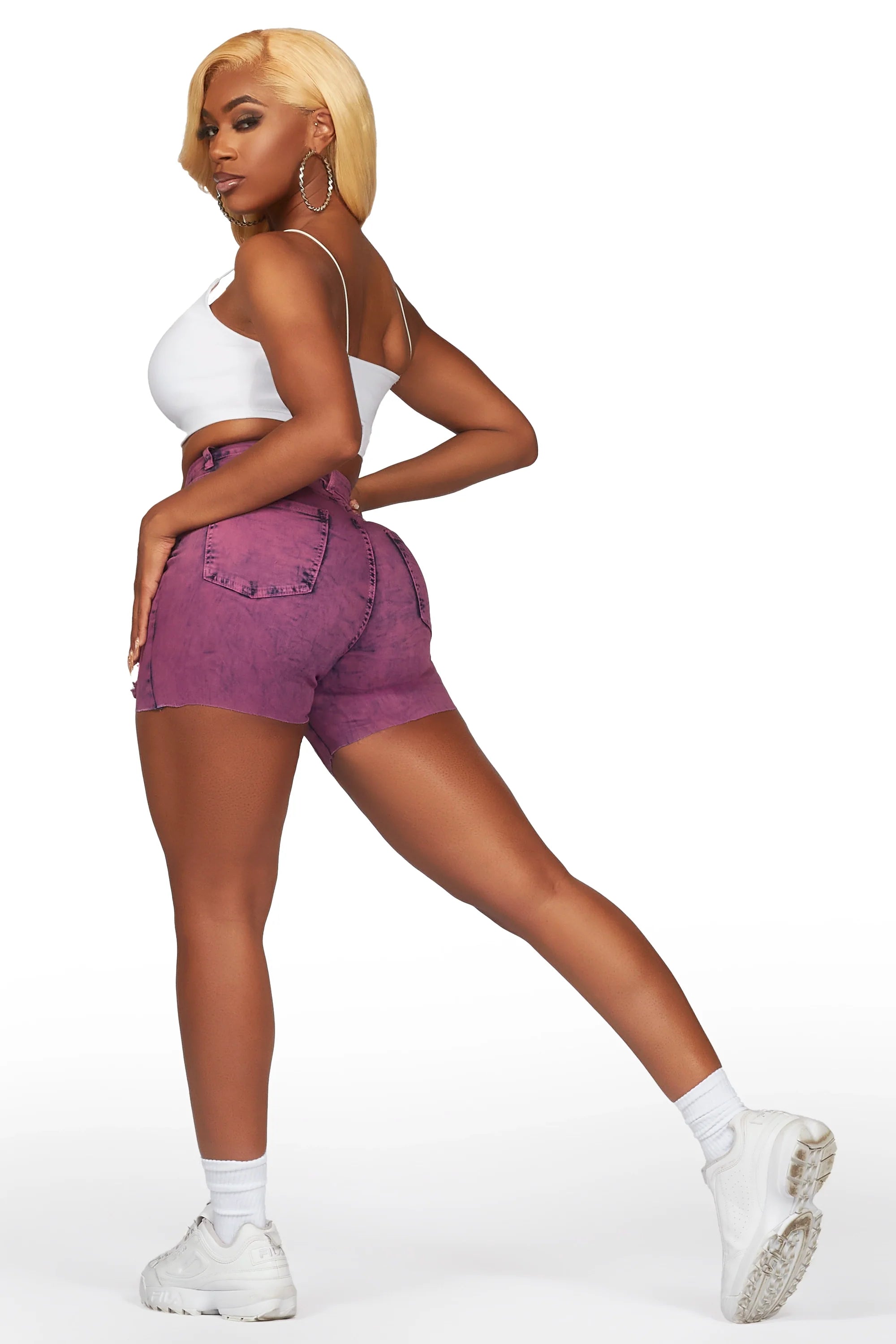 Faradee Purple Denim Short