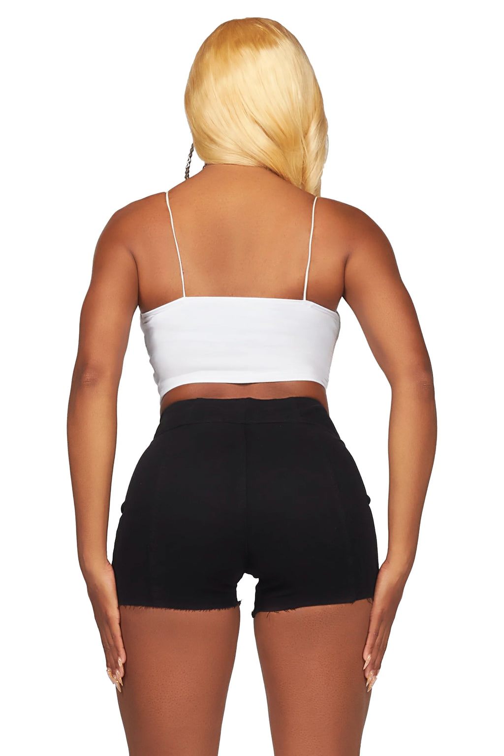 Raysheona Black Painted Denim Short