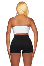 Raysheona Black Painted Denim Short