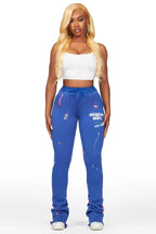 Shanae Royal Blue Super Stacked Track Pant