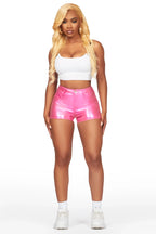 Marnita Reflective Pink PU Short