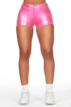 Marnita Reflective Pink PU Short