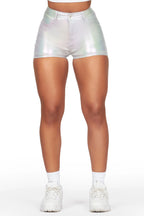 Marnita Reflective Silver PU Short