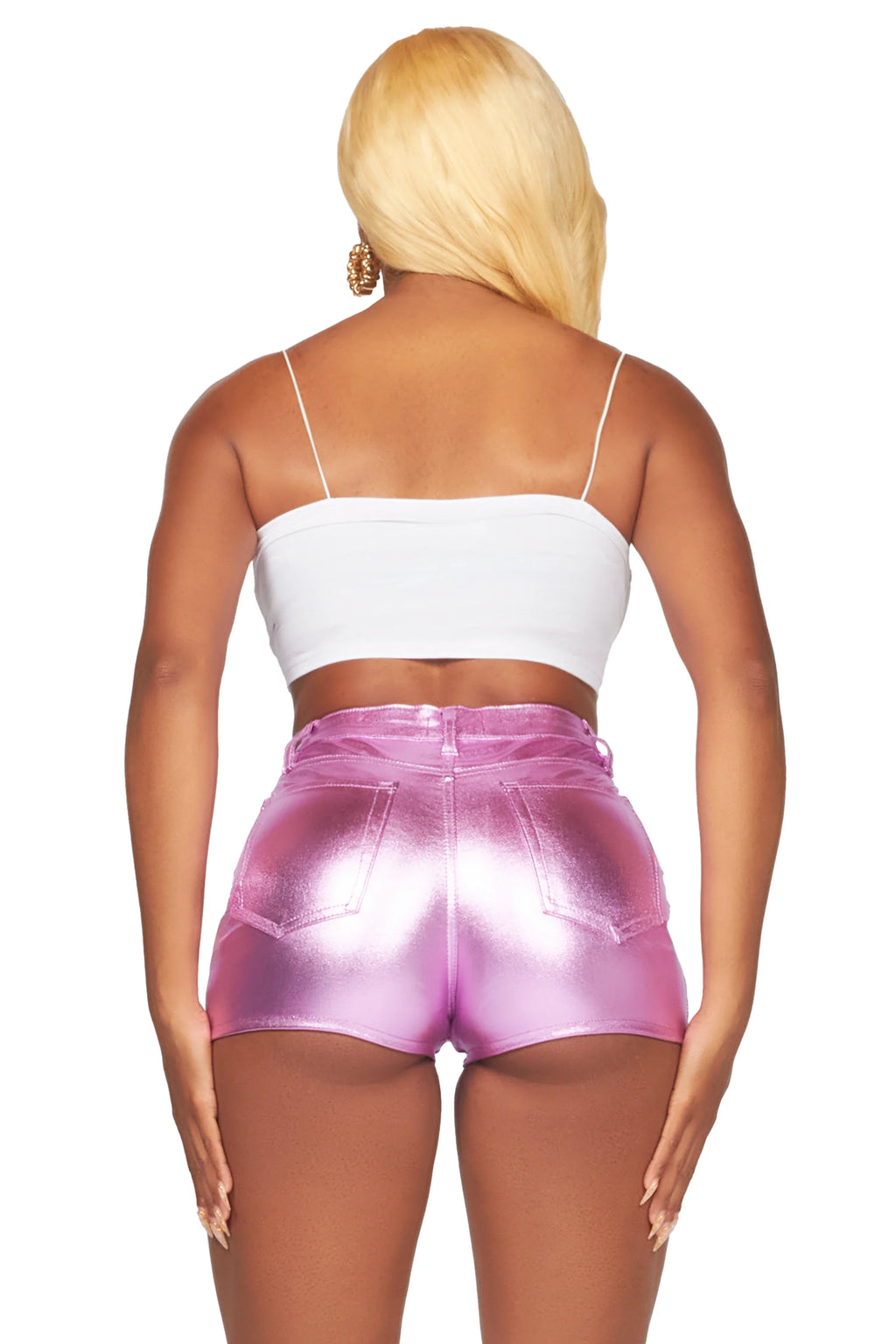 Racasha Reflective Pink PU Short