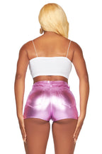 Racasha Reflective Pink PU Short