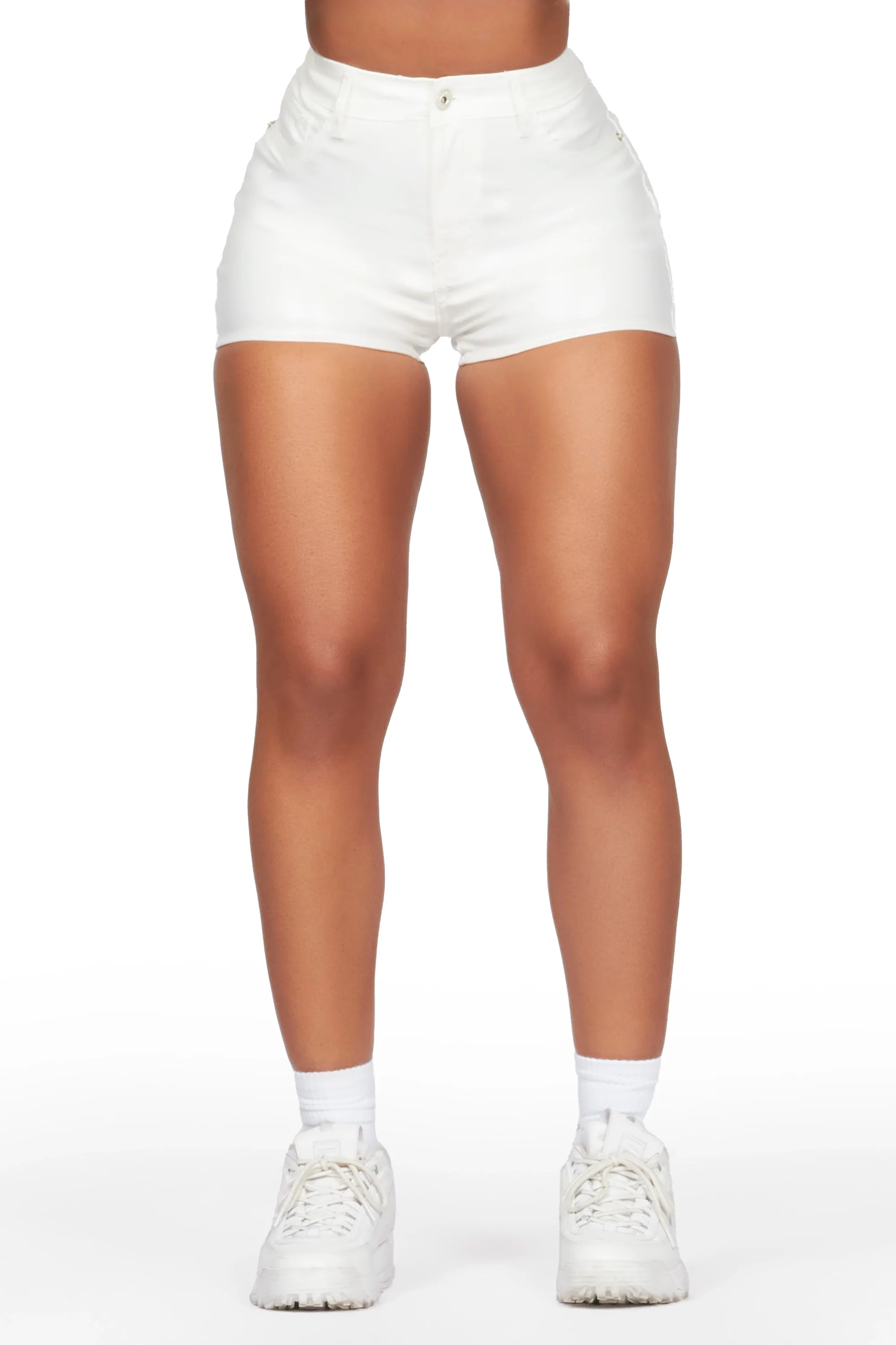 Marnita Reflective White PU Short