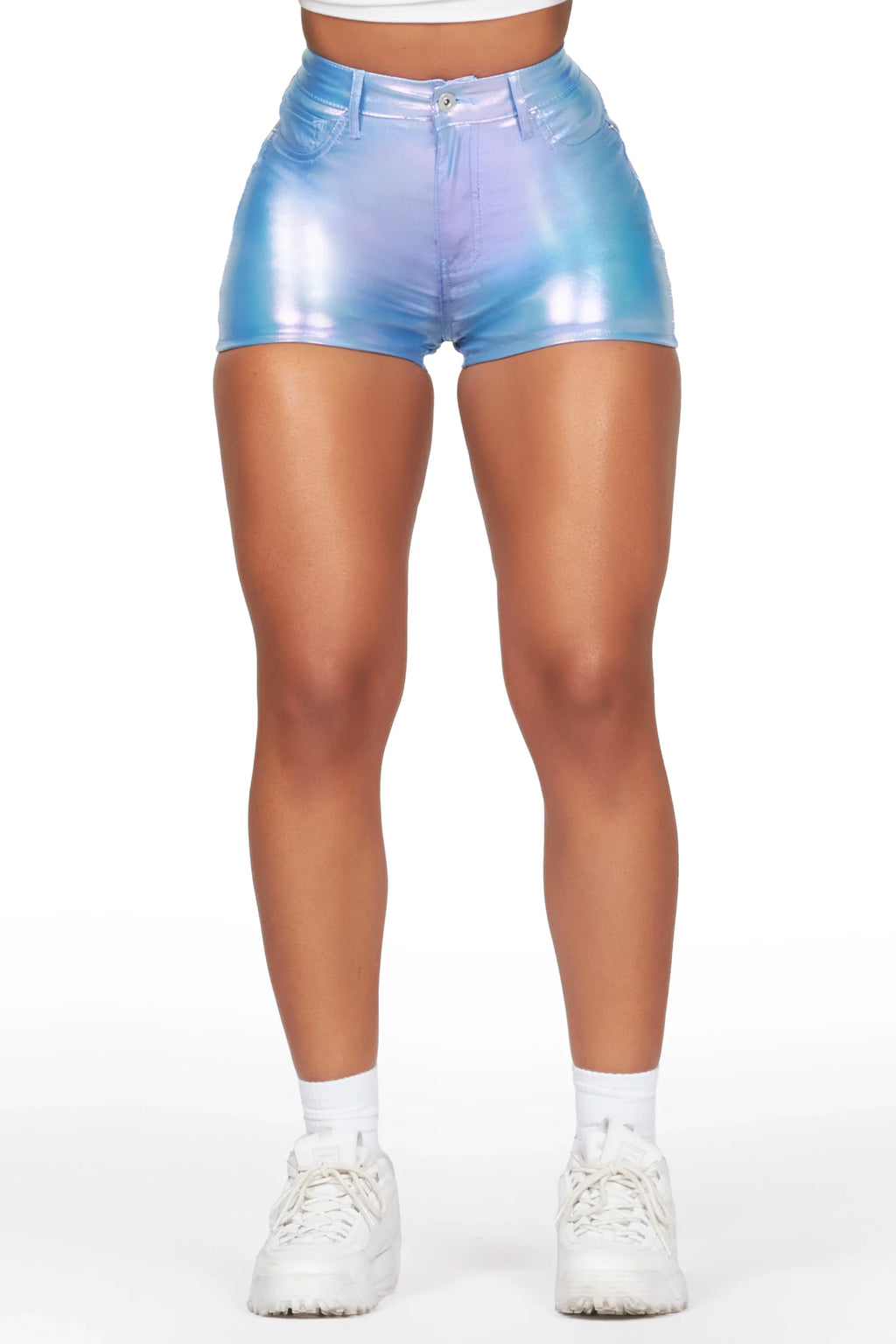 Marnita Reflective Blue PU Short