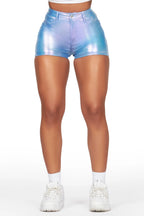 Marnita Reflective Blue PU Short