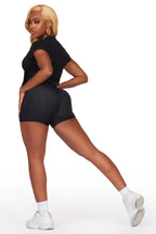 Lashina Black Crop T-Shirt