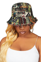 Tashyla Green Tapestry Bucket Hat