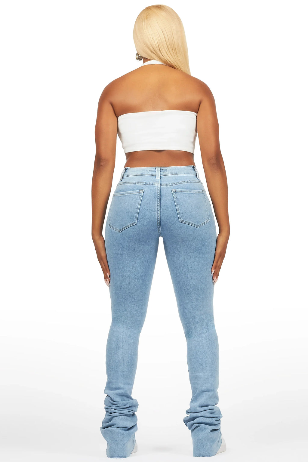 Got A Crush Light Wash Distressed Super Stacked Jean